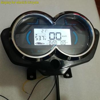 LCD Dashboard Speedometer for Electric Scooter/Tricycle, 48V-96V, White Screen Battery Voltage Light