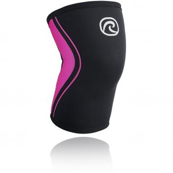 Rehband RX Kniebandage Unisex, mehrfarbig (Schwarz/Pink), L, 105333-4