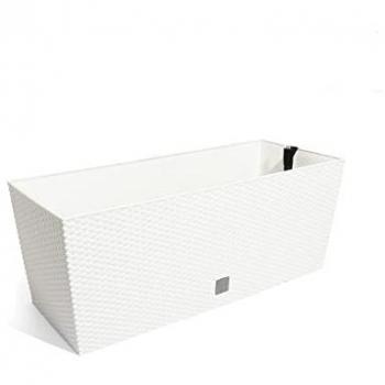 Jardinera rectangular 72 litros con autorriego color blanco 80 x 33 x 32 cm