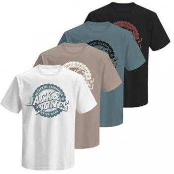 Jack & Jones JPRBLUBARON Maglia Canna in Stile Vintage Nera e Bianca
