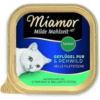 Miamor Schale Milde Mahlzeit Senior Pollo e Cervo 100 g (Confezione da 16)