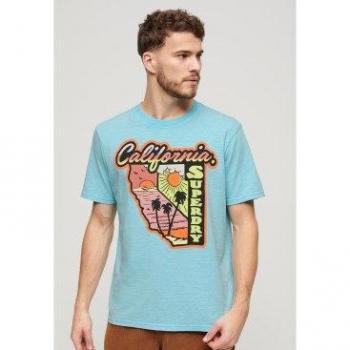Camiseta Fluorescente Superdry Travel Azul