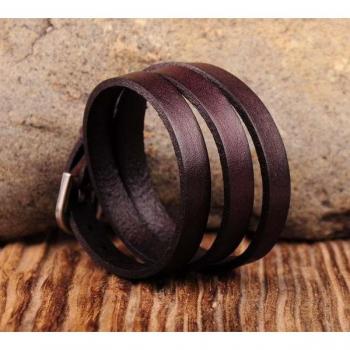 Bracelet Manchette Multi-Courant Marron Foncé G422