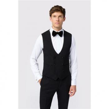 Antique Rogue Men's Huxley Plain Black Dinner Waistcoat (Size 54R)