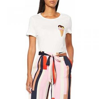 Top Box Vero Moda Vmpops Diana, Camiseta para Mujer, Blanco