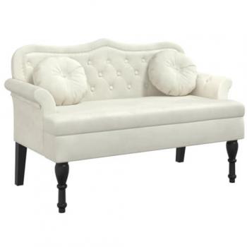 Banco de Coussins Crème velours (vidaXL) 120.5x65x75 cm