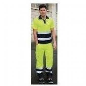 Polo de Alta Visibilidad Amarillo y Azul Marca Juba Talla XXL para Ropa Industrial