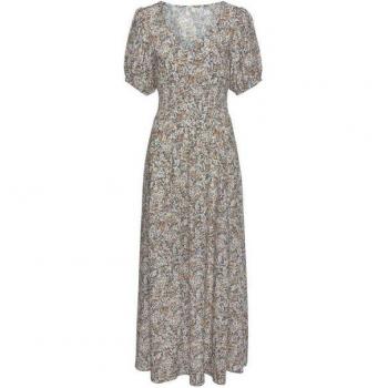 Vivance Maxikleid für Damen, grau mit floralem Design, Gr. 34