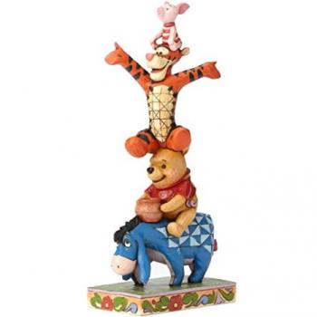 Statuette de Collection Winnie l'Ourson et ses Amis en Résine Aspect Bois