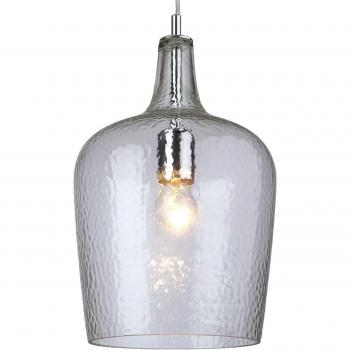 Netlighting Glass 1 Light Dome Ceiling Pendant Chrome, Clear Glass, E27
