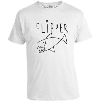 Flipper Blanc T-shirt à la mode Kurt Cobain – M