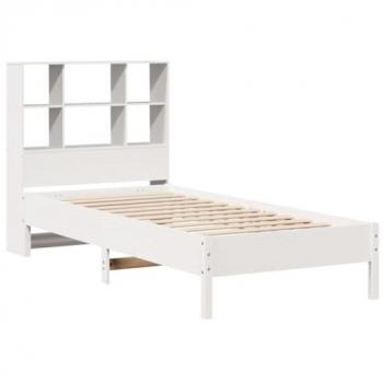 Etagère-lit bois pin blanc 90x190 cm sans matelas