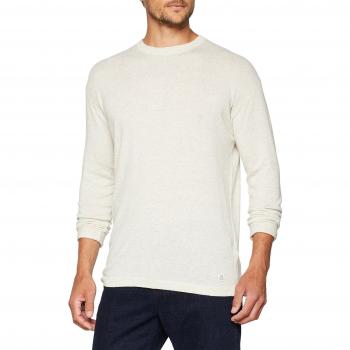 TOM TAILOR Denim Herren Pullover, Leichter Strick, Ecru