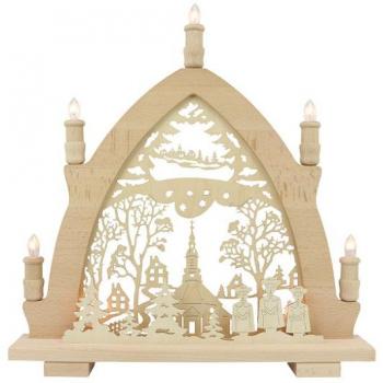 5-flg. Lichterbogen Seiffener Kirche in Buche