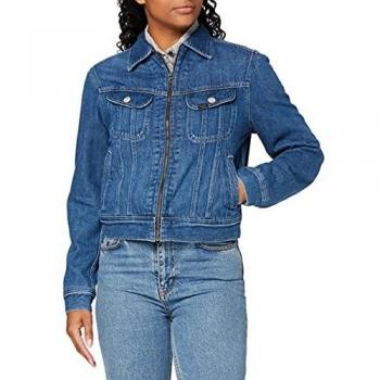 Veste en Jean Lee Femme, Zip Cropped Rider, Bleu