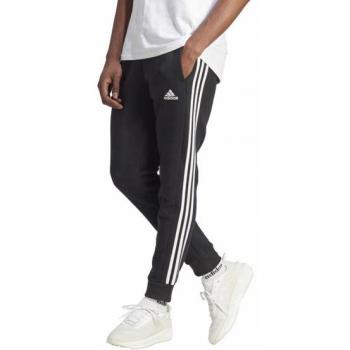 Pantaloni lunghi adidas Essentials Fleece Tapered Cuff 3S Nero Opaco Bianco