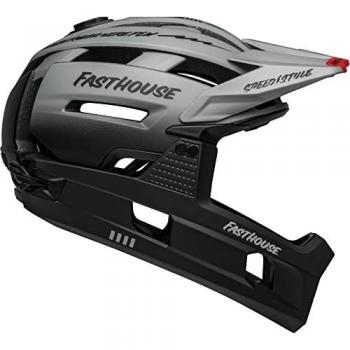 Bell Super Air R MIPS Casco Integrale con mentoniera rimovibile, Grigio/Nero