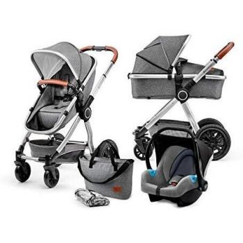 Kk Kinderkraft Passeggino Trio VEO, Grigio, 92 x 60 x 106.5 Cm