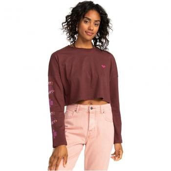 Roxy Maglietta Desire Love B a Maniche Lunghe Colore Cioccolato Amaro S