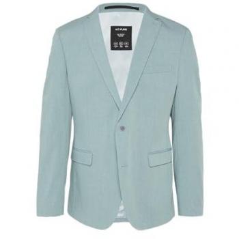 Indoor-Sakko – Slim Fit, Stretch‑Twill, Aqua