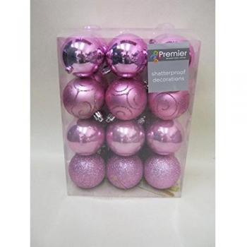 Premier 60mm Multi Finish Balls Pack of 24 Pink (Variant B)