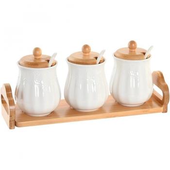 Set de salsera con soporte DKD Home Decor