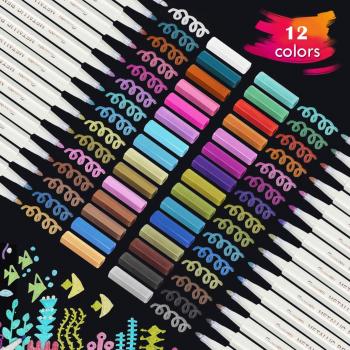 Stylo de couleur métallique pour album photo, 20 couleurs