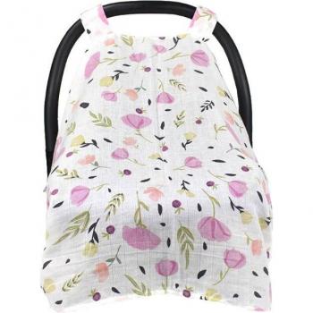 All-in-One Nursing Cover and Baby Car Seat Blanket in Pure Cotton