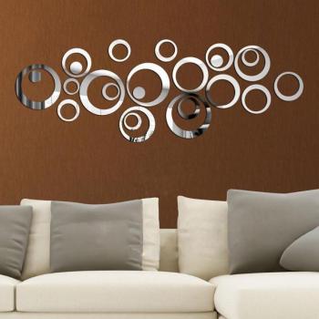 Juego de 24 Pegatinas de Espejo para Pared, Decoración 3D DIY