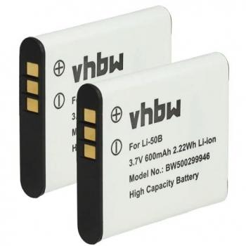 Batteries rechargeables 2 pièces – Compatibles Stylus Tough TG‑4, TG‑610, TG‑620 (3,6 V)