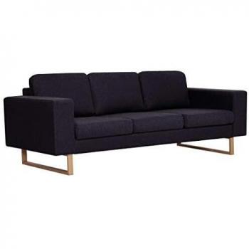 VidaXL Trivietė Noir Textile Sofa