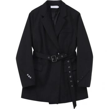 Women's Black Oversized Blazer with Lapel
