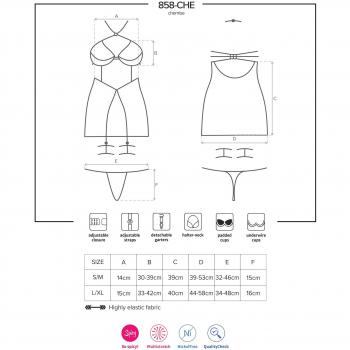 Obsessive 858‑CHE‑1 Schwarzer Negligé-String – Elegant, EU‑Qualität