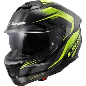 LS2 FF808 Stream II Fury Integralhelm Schwarz-HiVis Gelb S