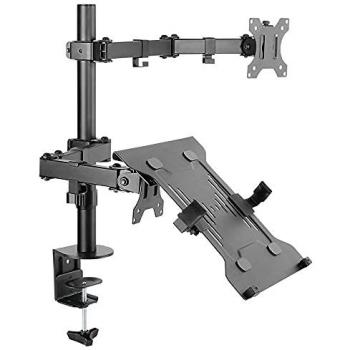 Support Double Écran Inclinable et Rotatif pour Moniteur 13-32 et Ordinateur Portable jusqu'à 15,6