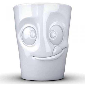 Porzellan Henkelbecher LECKER I 350ml I weiß