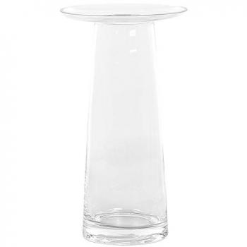Round Clear Glass Flower Vase 26 Cm Decorative Tabletop Home Piece