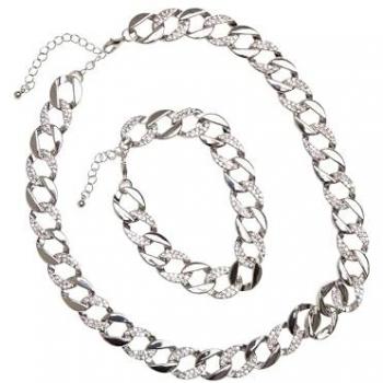 URBAN CLASSICS Unisex Basic Diamant-Halskette und Armband-Set
