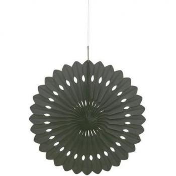 Éventail en papier noir Taille unique