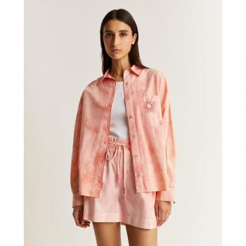 Feminines Rosa-Batik-Shirt „Kuschelkreuz“