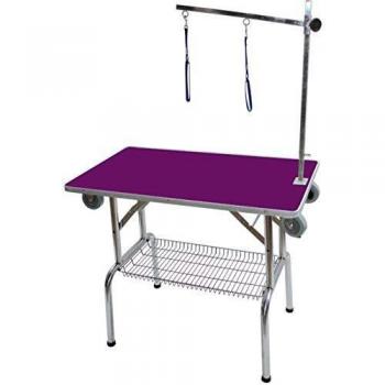 Table pliante avec roulettes potence simple violette