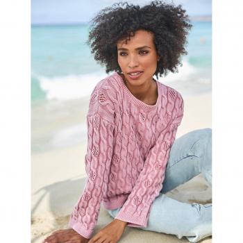 Pull encolure ronde quartz rose