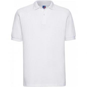 Polo resistente Russell para hombre Polycotton Piqué XS blanco