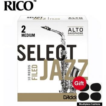 RICO Select Jazz Alto Saxophone Reeds, Strength 2M, 10-pack