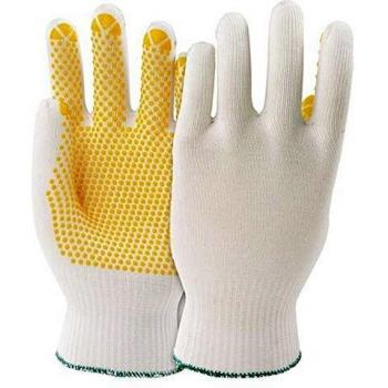 KCL Schutzhandschuhe 912 Polytrix N genoppt mit Strickbund weiß/gelb