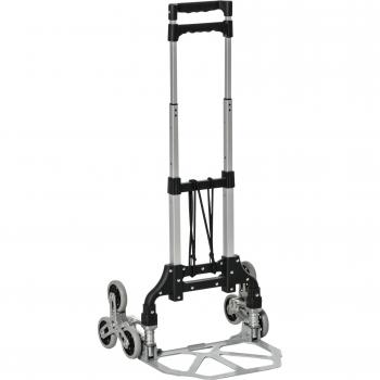 DURHAND Treppensteiger Sackkarre, 6-Rollen-System, bis 70kg Tragkraft, silber