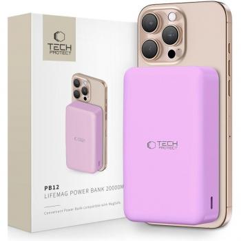 Tech‑Protect Powerbank PB12 LifeMag MagSafe 20K mAh – Purple