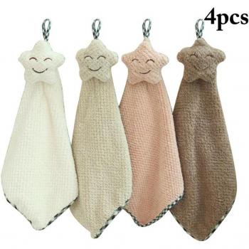 Cute Smiling Star Kitchen Hand Towels (4Pcs)