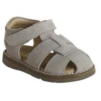 Velcro‑Fastened Baby Leather Sandals in Sandy Beige – UK 5 (Size 22)
