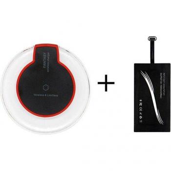 Qi Wireless Charging Adapter Kit for Type-C and Micro USB Devices